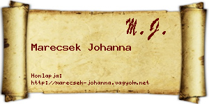 Marecsek Johanna névjegykártya